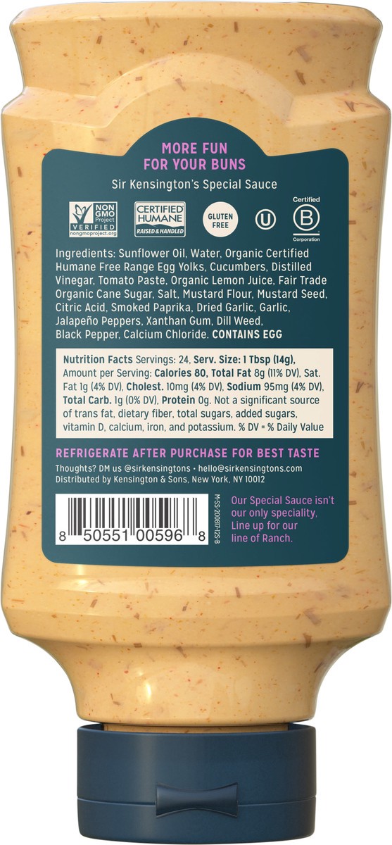 slide 3 of 3, Sir Kensington's Mayonnaise, Special Sauce, 12 oz, 12 fl oz