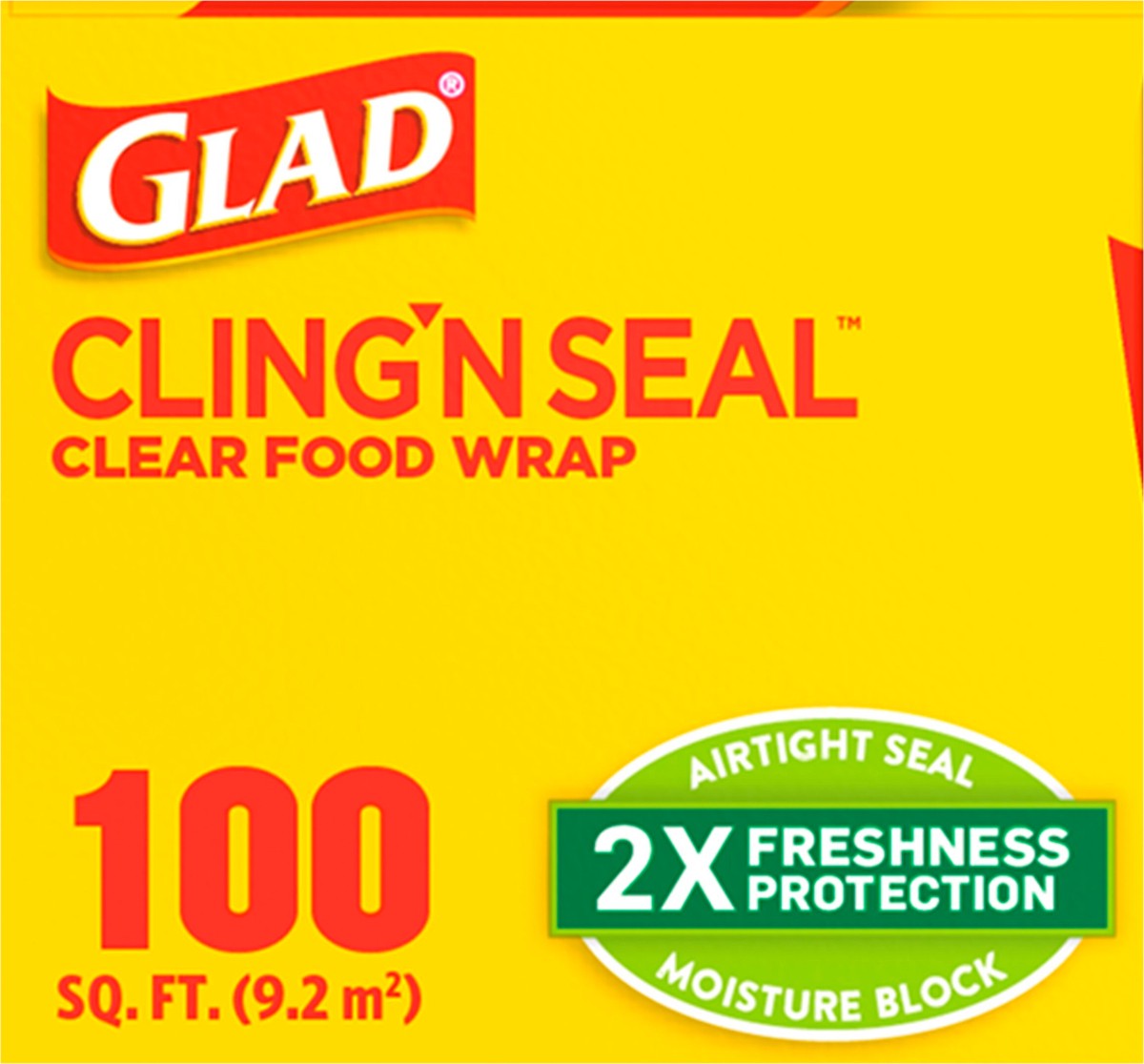 slide 2 of 9, Glad Cling ‘N Seal™ Plastic Food Wrap, 100 Square Foot Roll, 1 ct