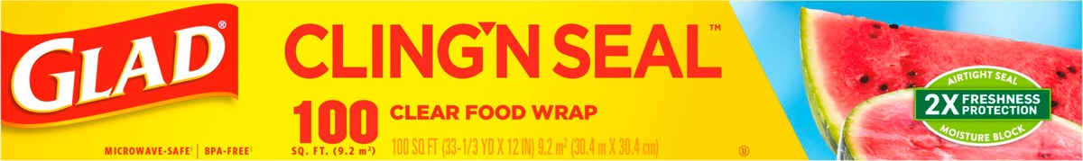 slide 9 of 9, Glad Cling ‘N Seal™ Plastic Food Wrap, 100 Square Foot Roll, 1 ct