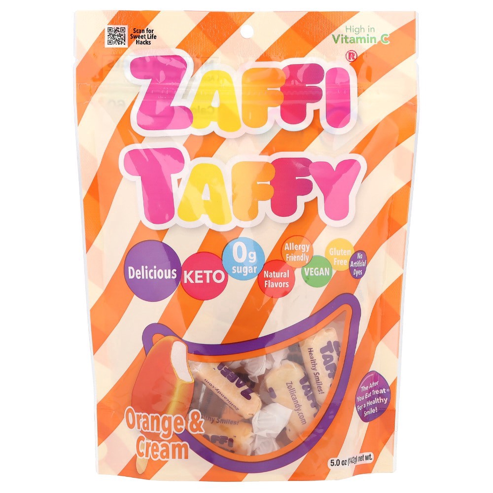slide 1 of 2, ZAFFI TAFFY OrangeCream, 5 oz