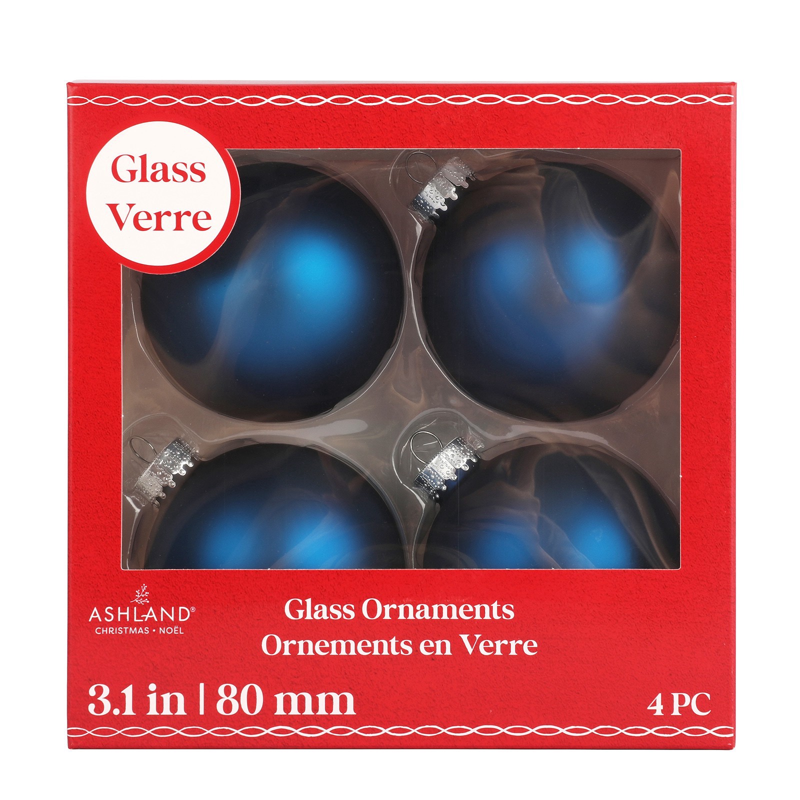 slide 2 of 3, 4 Pack 3.1" Satin Glass Ball Ornaments By Ashland, 4 ct