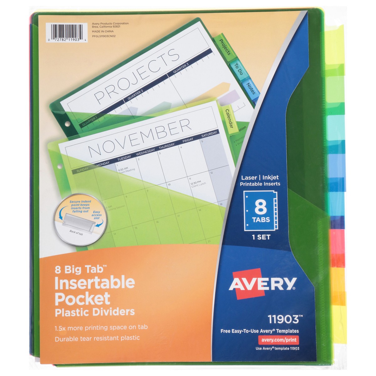 slide 8 of 11, Avery 8 Tab Plastic 11903 Dividers 1 ea, 1 ct