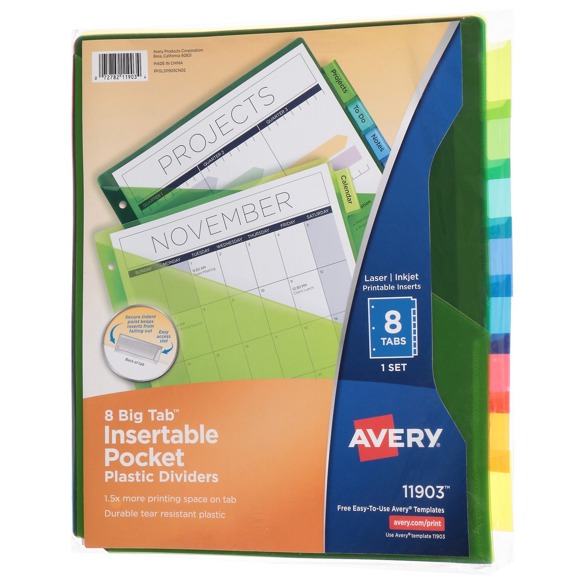 slide 5 of 11, Avery 8 Tab Plastic 11903 Dividers 1 ea, 1 ct