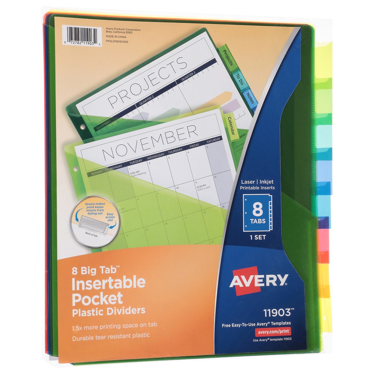 slide 3 of 11, Avery 8 Tab Plastic 11903 Dividers 1 ea, 1 ct