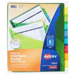 Avery Insertable Pocket Plastic Dividers - 1 ea