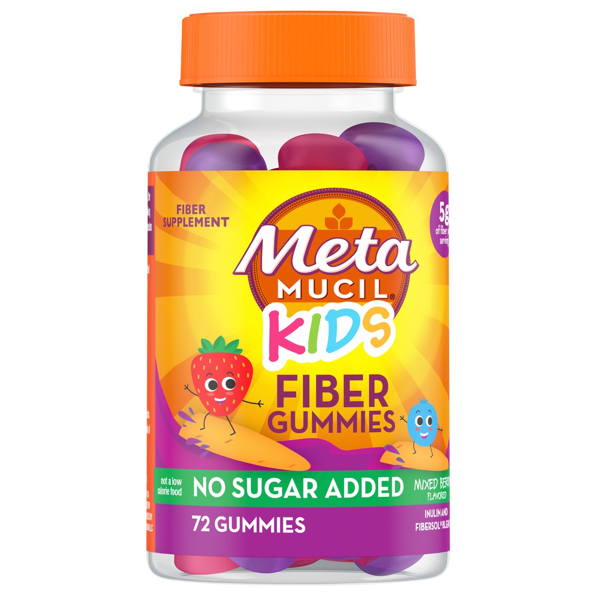 slide 2 of 5, Metamucil Kids Fiber Supplement Gummies, 72ct Gummies, 72 ct