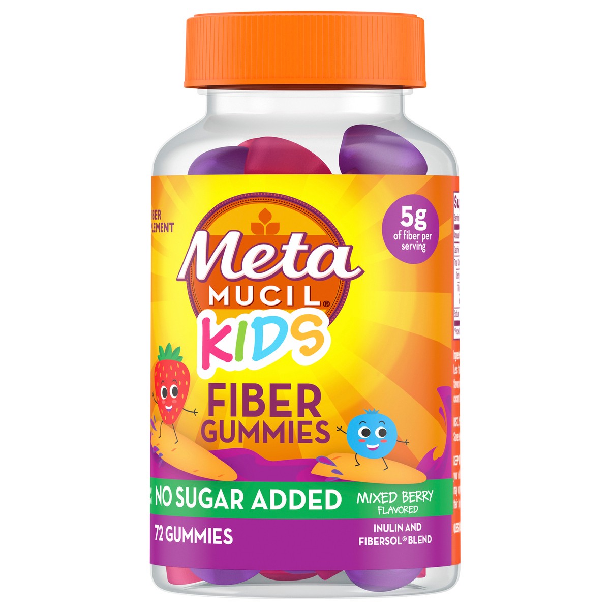 slide 4 of 5, Metamucil Kids Fiber Supplement Gummies, 72ct Gummies, 72 ct