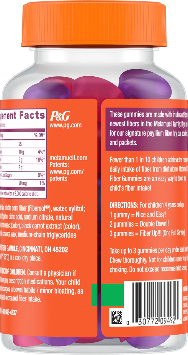 slide 5 of 5, Metamucil Kids Fiber Supplement Gummies, 72ct Gummies, 72 ct
