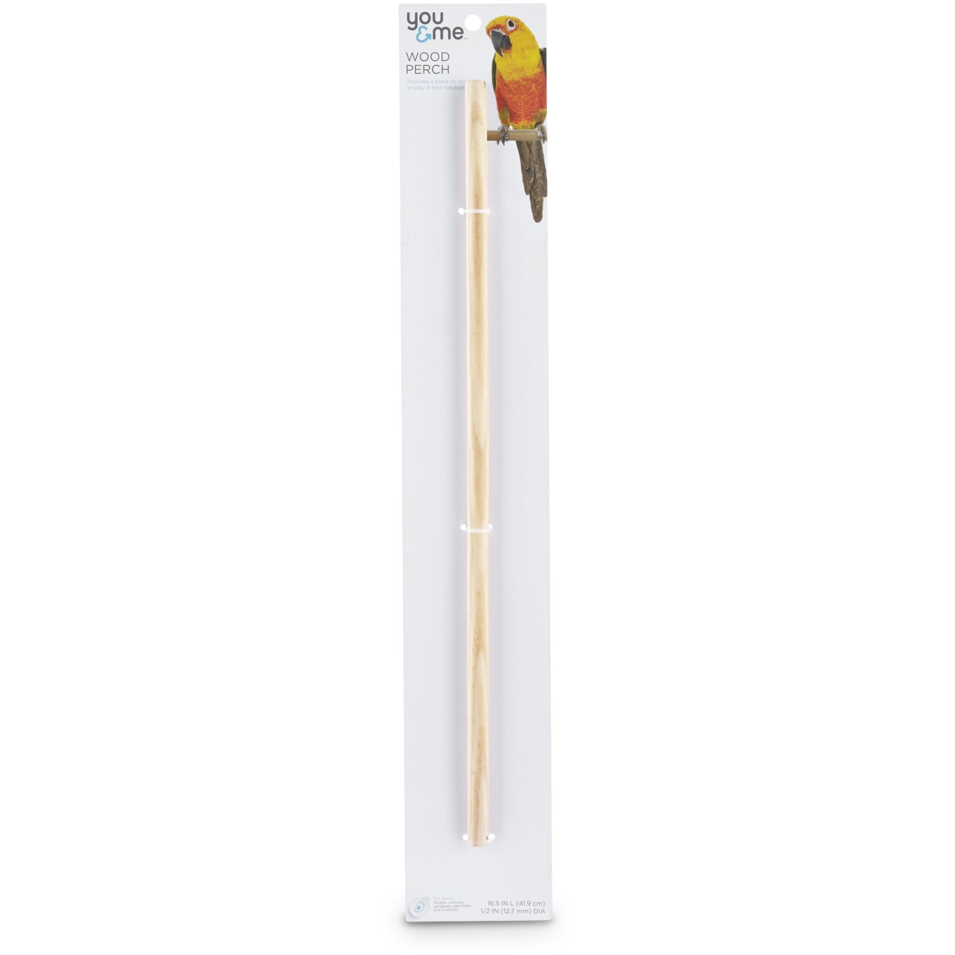 slide 1 of 1, You & Me 1/2-inch Wood Bird Perch, LG