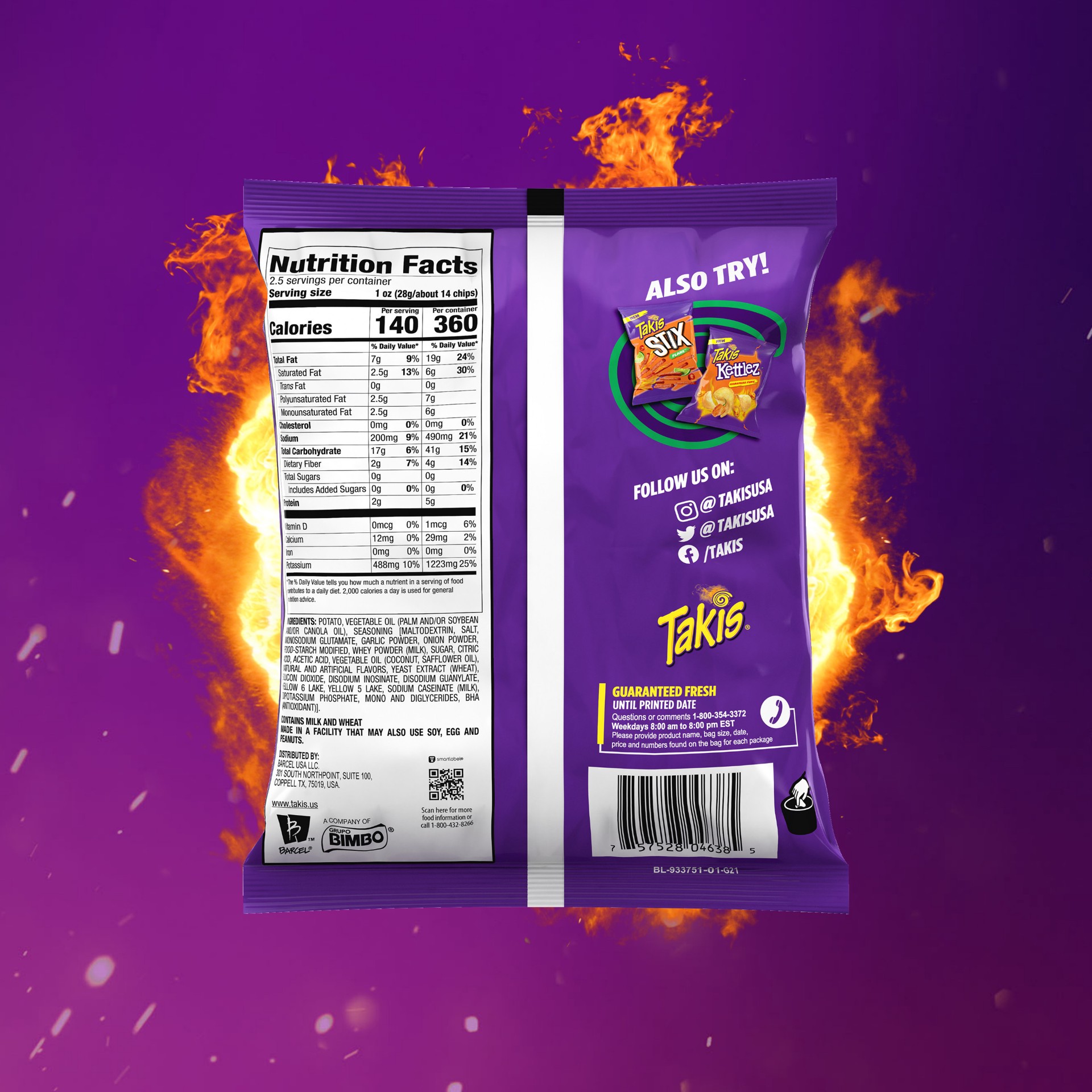 slide 3 of 7, Takis Tagline1 Tagline2, 1 ct