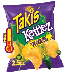 Takis Jalapeno Typhoon Kettlez Jalapeno Flavored Spicy Kettle-Cooked Potato Chips, 2.5 oz