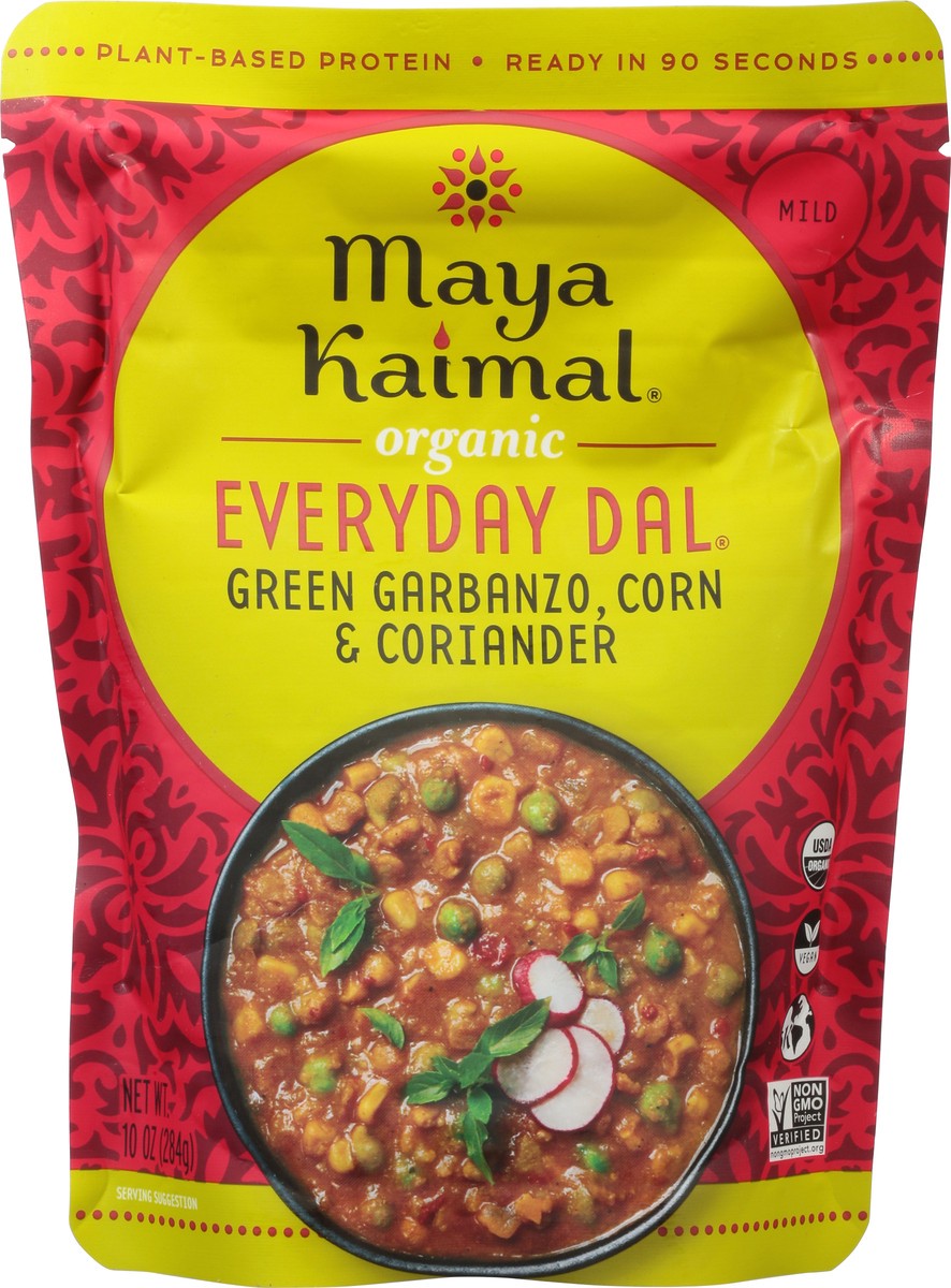 slide 4 of 14, Maya Kaimal Mild Organic Green Garbanzo/Corn/Coriander Everyday Dal 10 oz, 10 oz