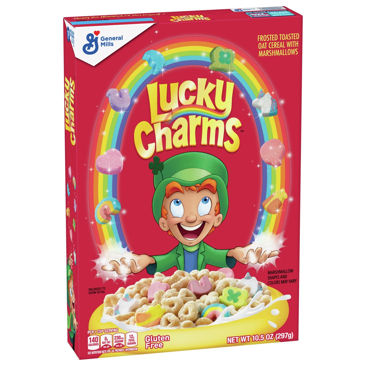 slide 6 of 9, Lucky Charms Gluten Free Cereal with Marshmallows, Kids Breakfast Cereal, Made with Whole Grain, 10.5 oz, 10.5 oz