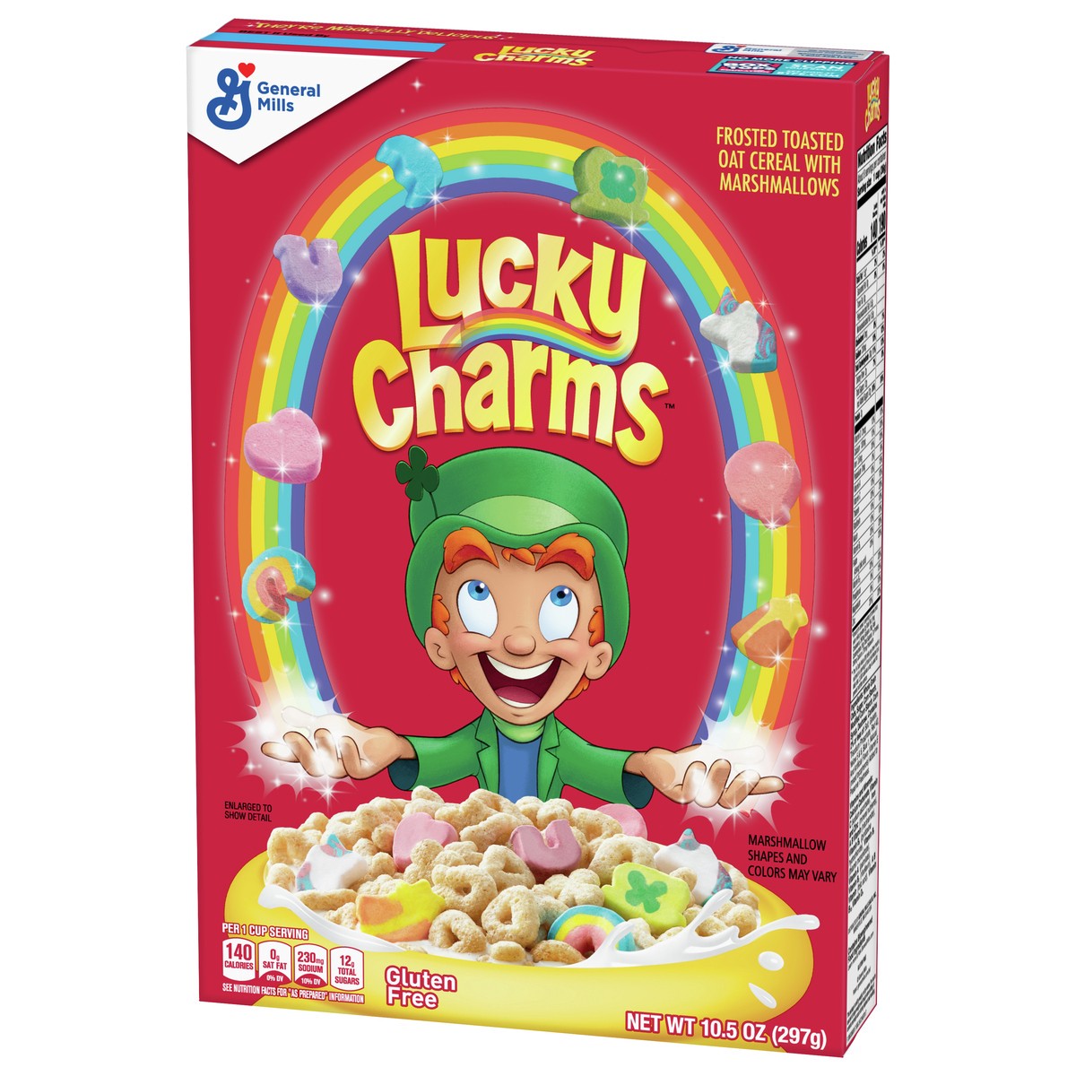 slide 5 of 9, Lucky Charms Gluten Free Cereal with Marshmallows, Kids Breakfast Cereal, Made with Whole Grain, 10.5 oz, 10.5 oz