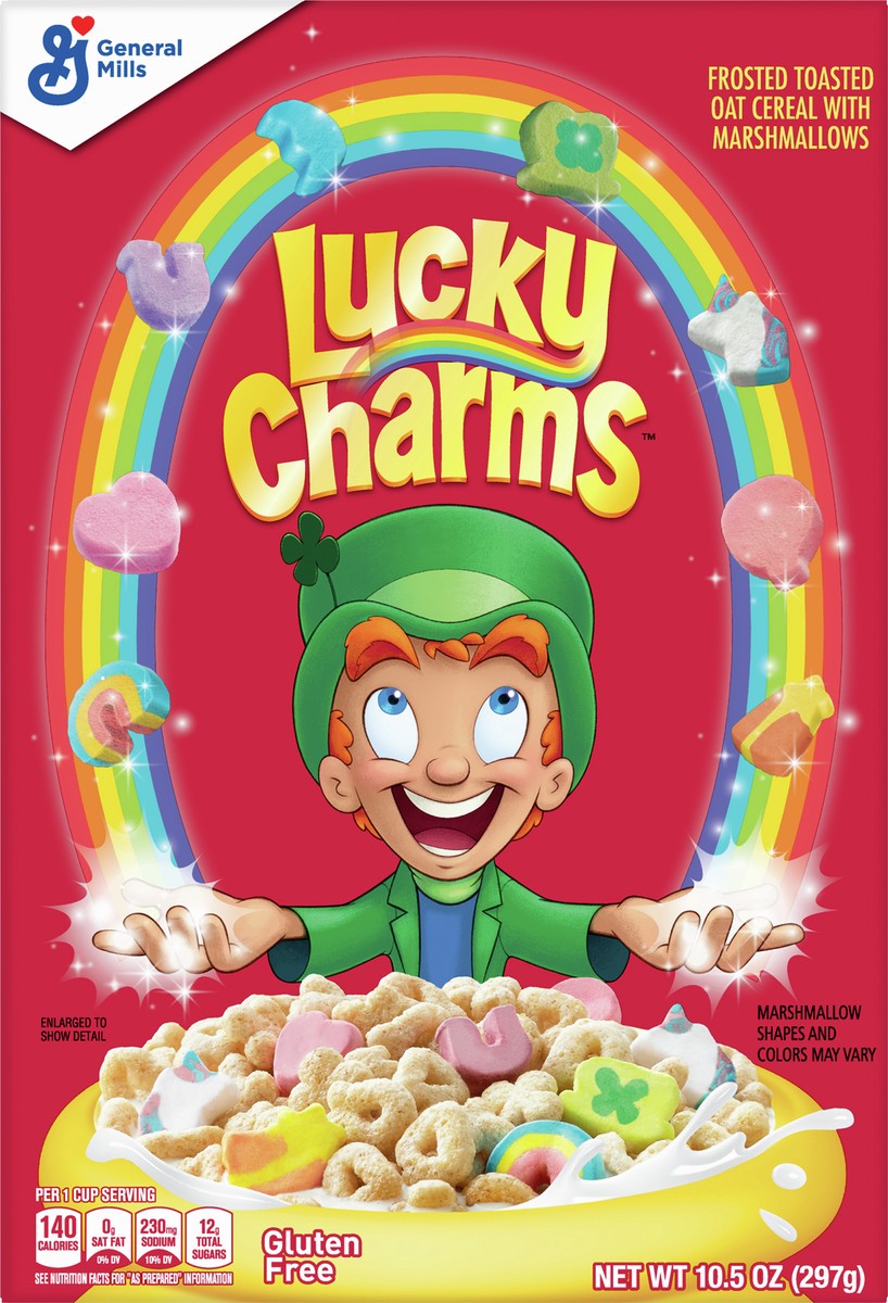 slide 7 of 9, Lucky Charms Gluten Free Cereal with Marshmallows, Kids Breakfast Cereal, Made with Whole Grain, 10.5 oz, 10.5 oz