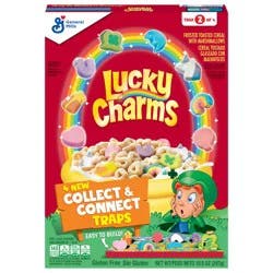 Lucky Charms Cereal with Marshmallows, Cereal Box with St. Patrick's Day Leprechaun Trap, Gluten Free, Made with Whole Grain, 10.5 oz