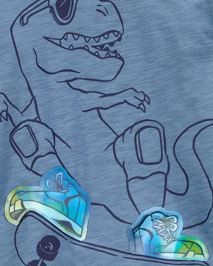 slide 3 of 3, Carter's Toddler Dinosaur Cotton Blend Long-Sleeve Tee - Blue Navy 5T, 1 ct