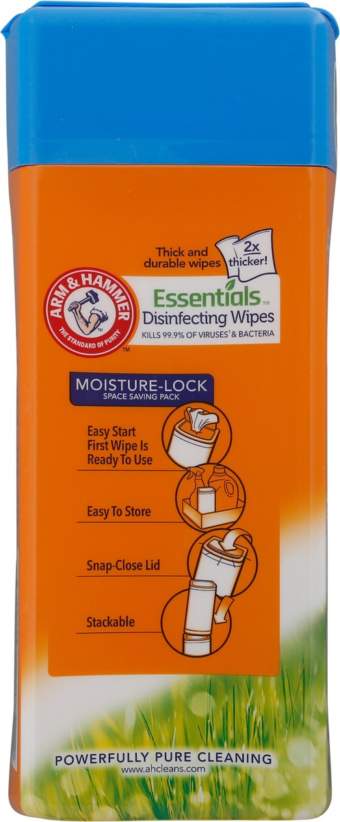 slide 3 of 12, ARM & HAMMER Arm & Ham Essentials Disinfecting Wipes Renewing Rain, 80 ct