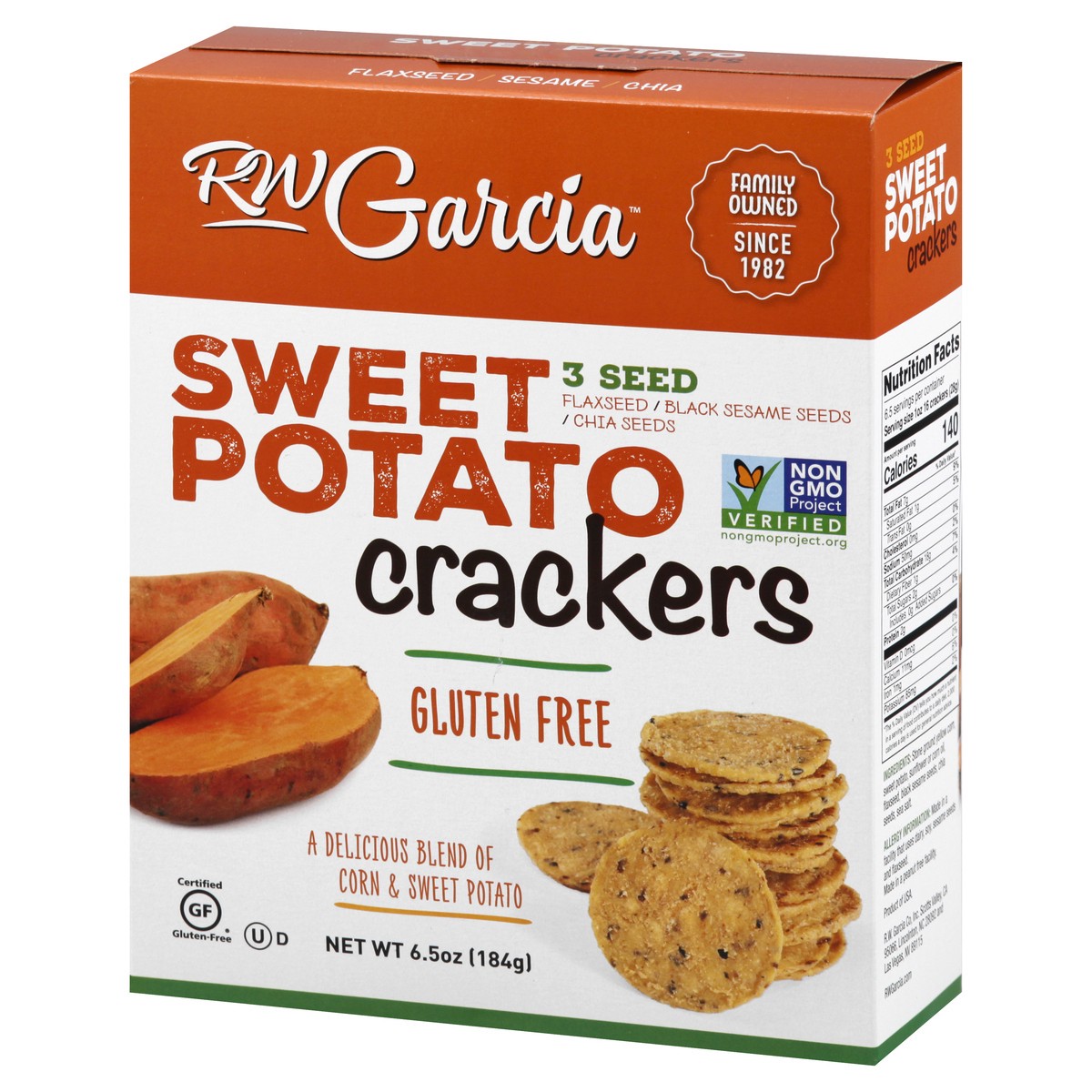 slide 12 of 13, RW Garcia 3 Seed Sweet Potato Crackers 6.5 oz, 6.5 oz