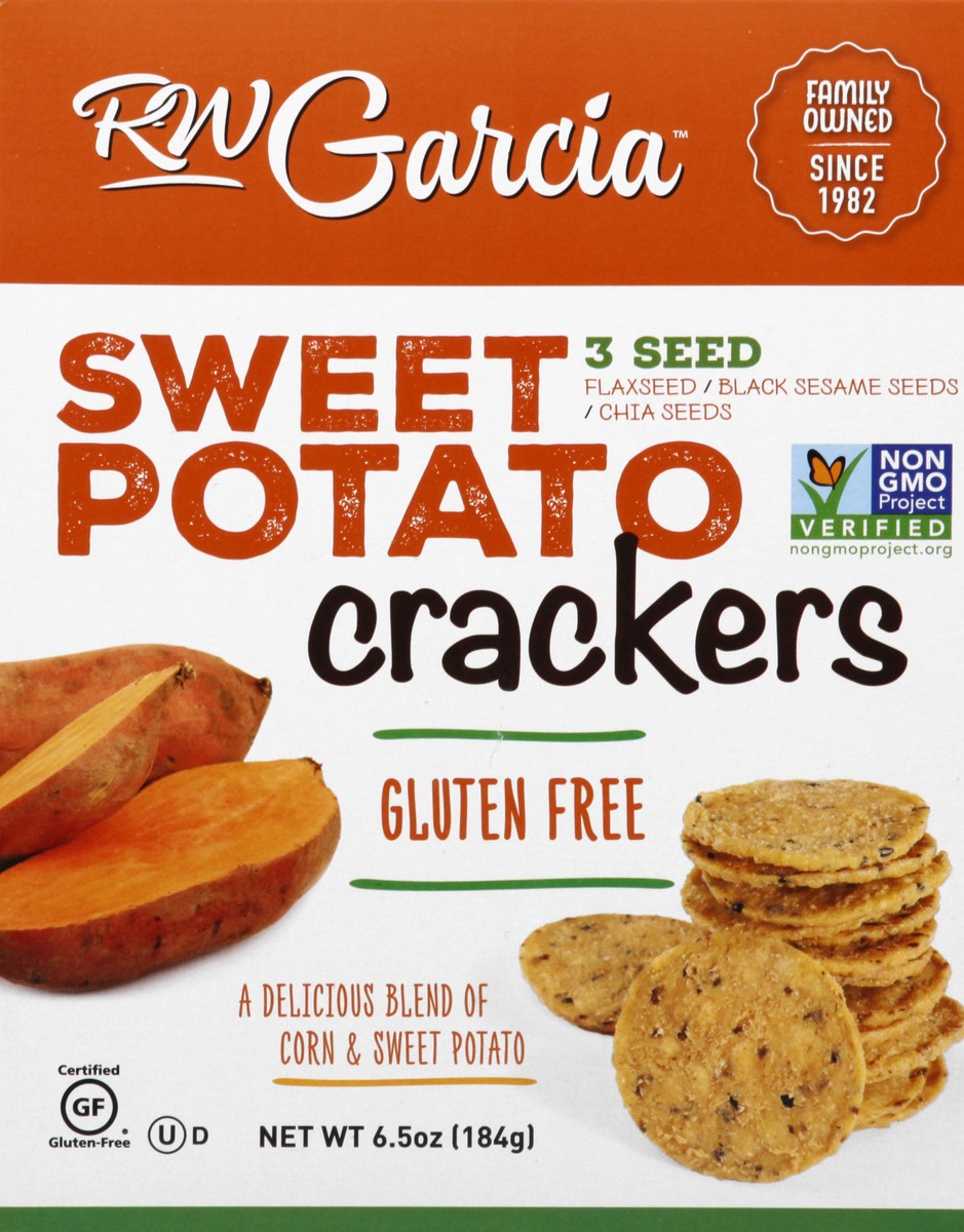 slide 1 of 13, RW Garcia 3 Seed Sweet Potato Crackers 6.5 oz, 6.5 oz