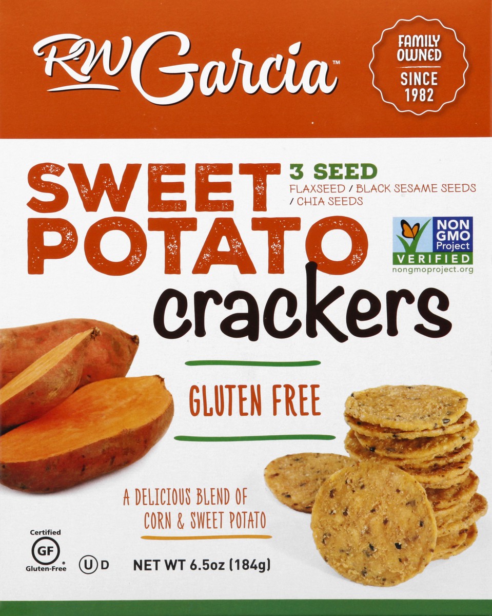 slide 5 of 13, RW Garcia 3 Seed Sweet Potato Crackers 6.5 oz, 6.5 oz