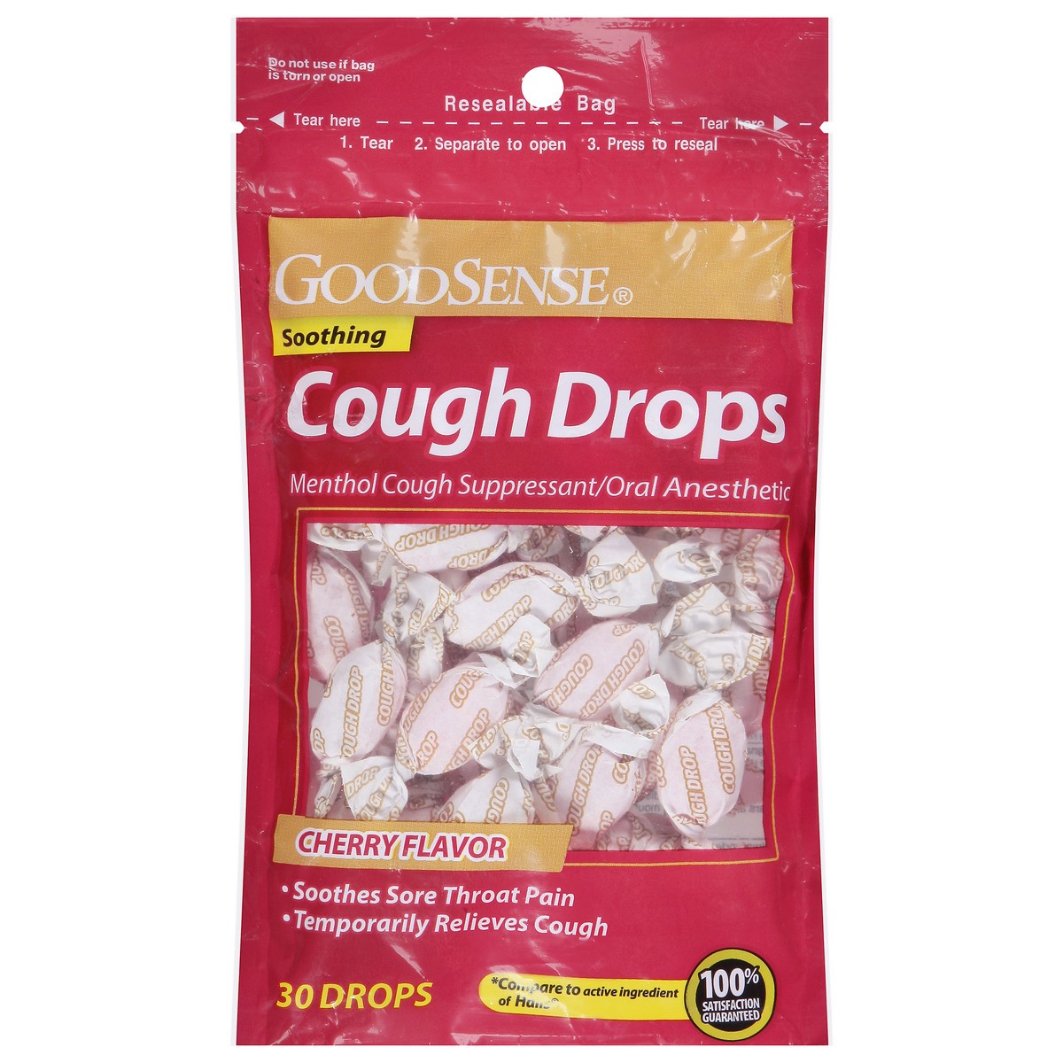 slide 8 of 13, Good Sense Soothing Cherry Flavor Cough Drops 30 ea, 30 ct