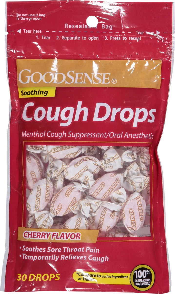slide 5 of 13, Good Sense Soothing Cherry Flavor Cough Drops 30 ea, 30 ct