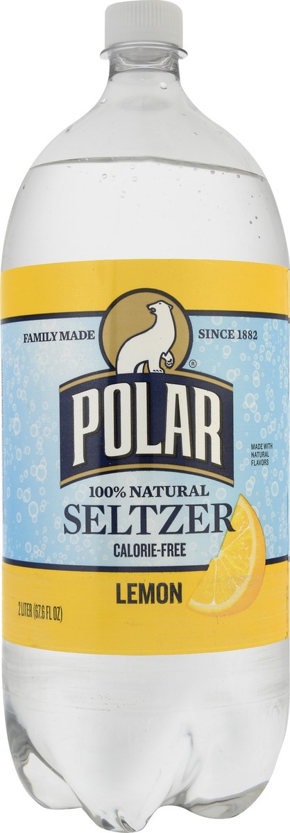 slide 1 of 13, Polar 100% Natural Lemon Seltzer 2 lt, 2 liter