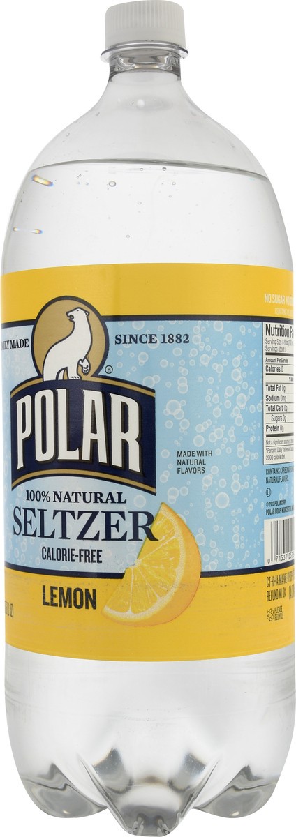 slide 8 of 13, Polar 100% Natural Lemon Seltzer 2 lt, 2 liter