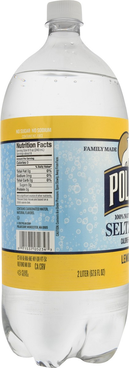 slide 4 of 13, Polar 100% Natural Lemon Seltzer 2 lt, 2 liter