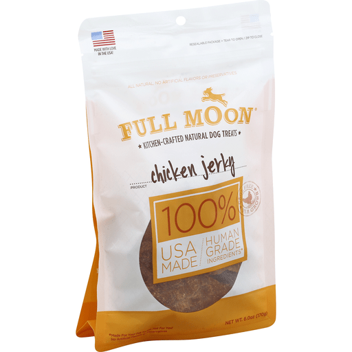 slide 3 of 3, Full Moon Kitchen Crafted Natural Dog Treats Chicken Jerky, 6 oz