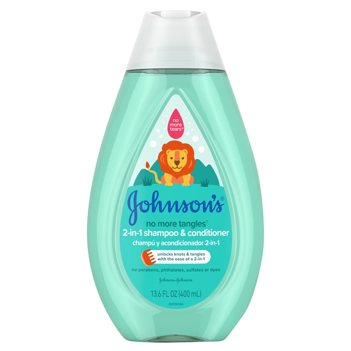 slide 4 of 6, Johnson's No More Tangles Detangling 2-in-1 Toddler & Kids Shampoo & Conditioner, Gentle No More Tears Formula, Hypoallergenic and Free of Parabens, Phthalates, Sulfates and Dyes, 13.60 fl oz