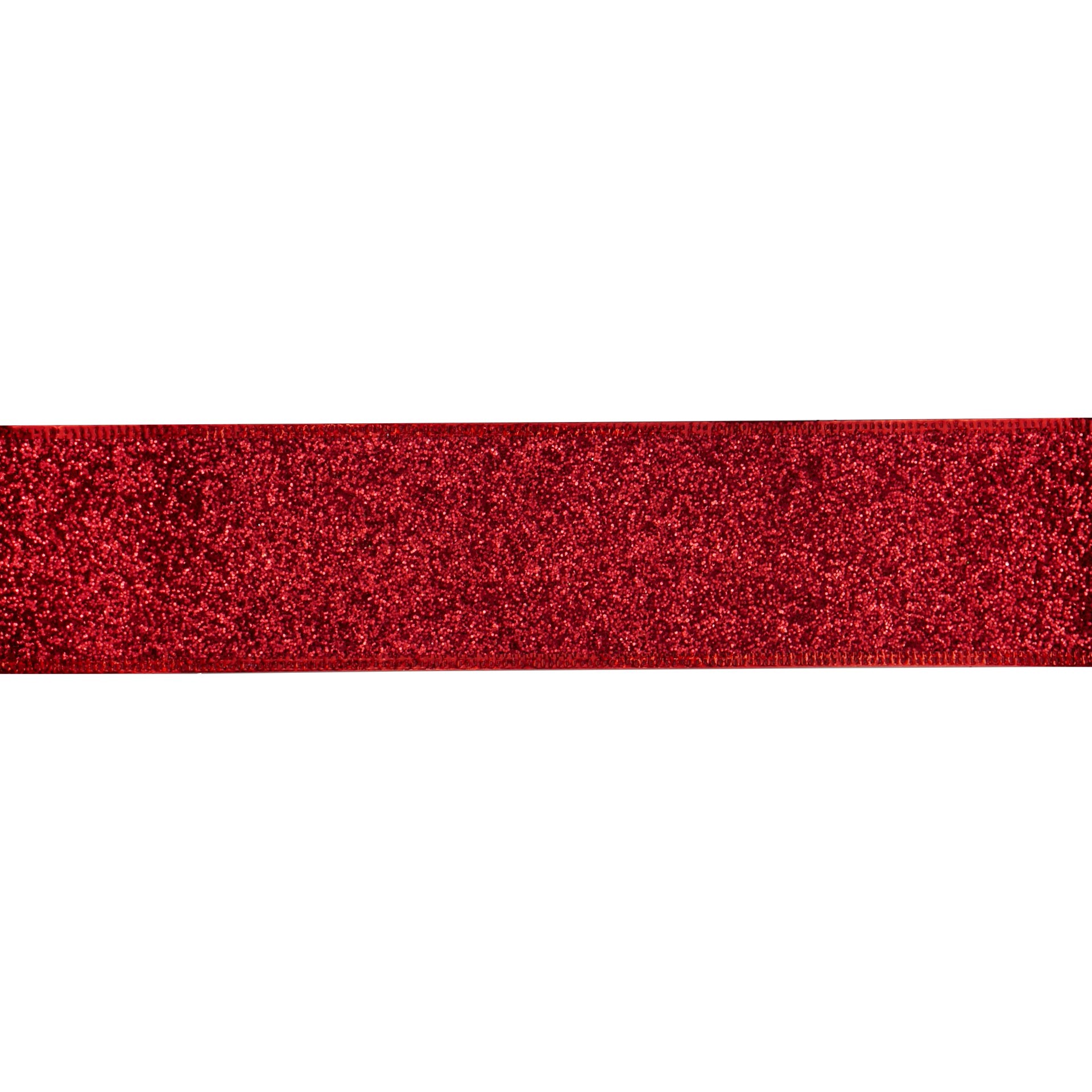 slide 2 of 3, 2.5" X 20ft. Red Glitter Wired Ribbon By Celebrate It, 2.5 in x 20 ft