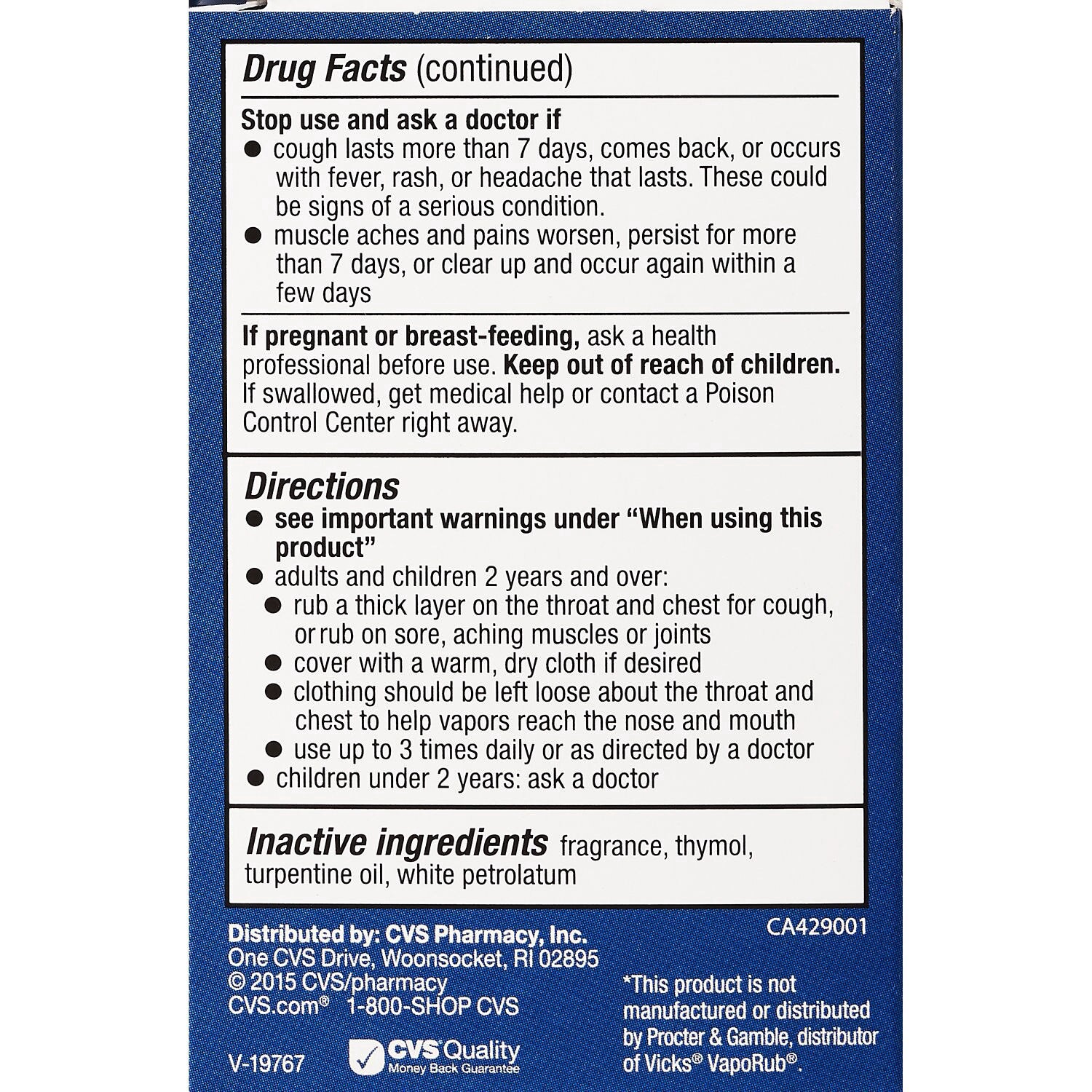 slide 6 of 7, Cvs Medicated Chest Rub Cough Suppressant, 3.53 Oz, 3.53 oz