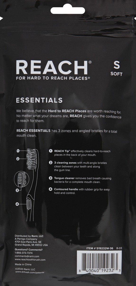 slide 2 of 11, REACH Essentials Toothbrush, 6 ct, 6 ct