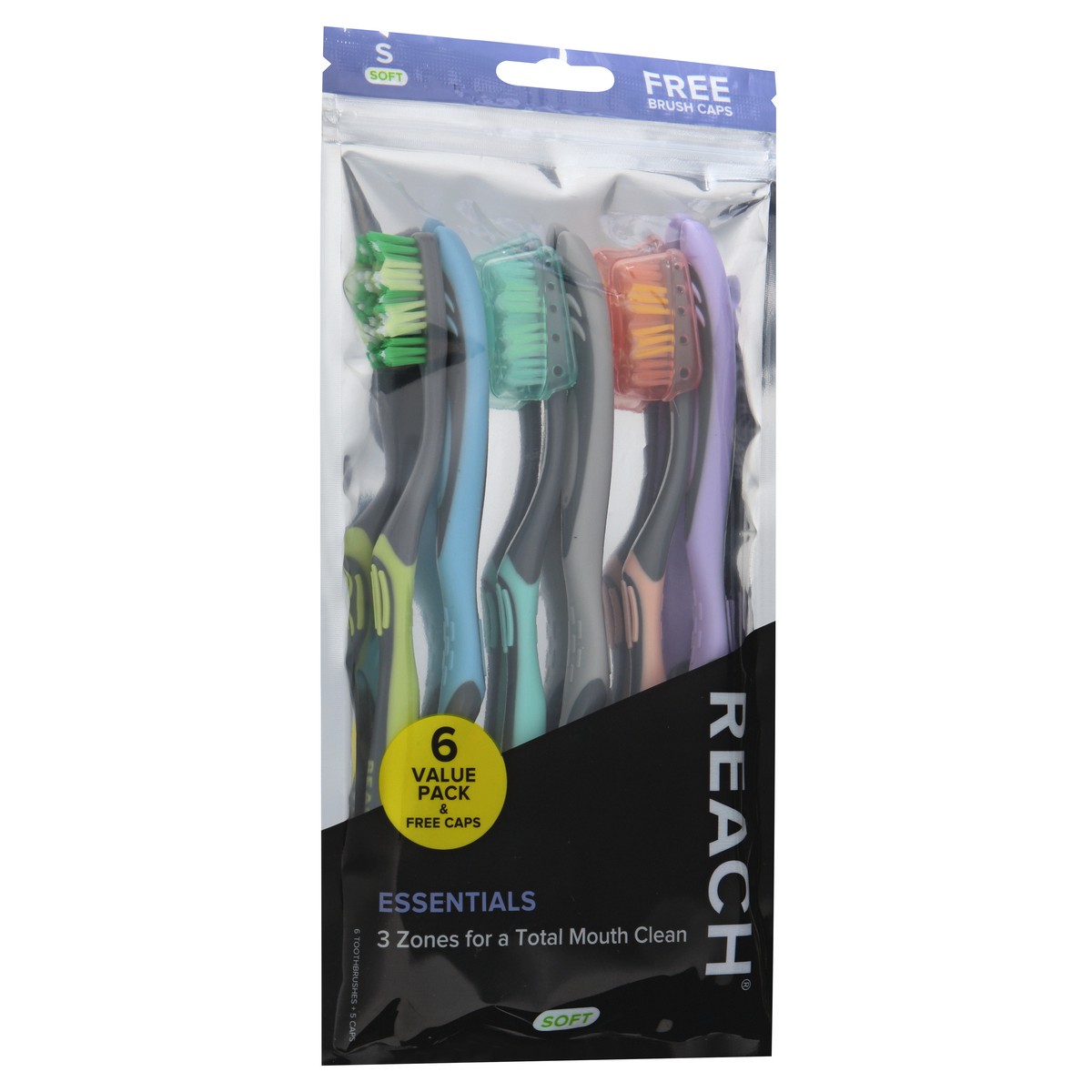 slide 5 of 11, REACH Essentials Toothbrush, 6 ct, 6 ct