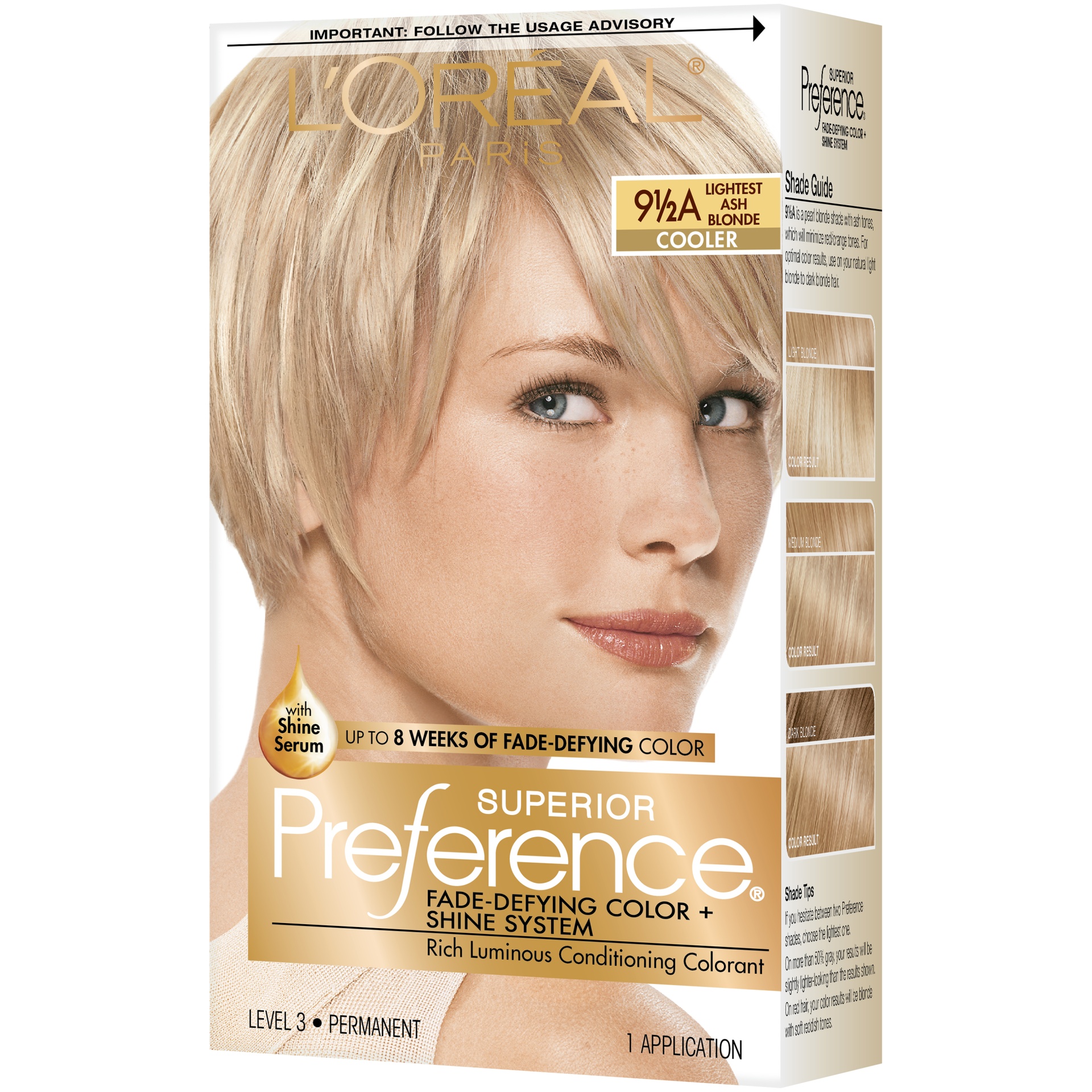 slide 4 of 8, L'Oréal Superior Preference Fade-Defying Color + Shine System - 9.5a Cooler Lightest Ash Blonde, 1 ct