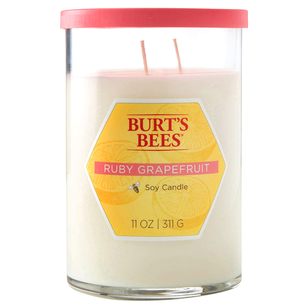 slide 1 of 1, Burt's Bees Ruby Grapefruit Natural Soy Candle, 11 oz