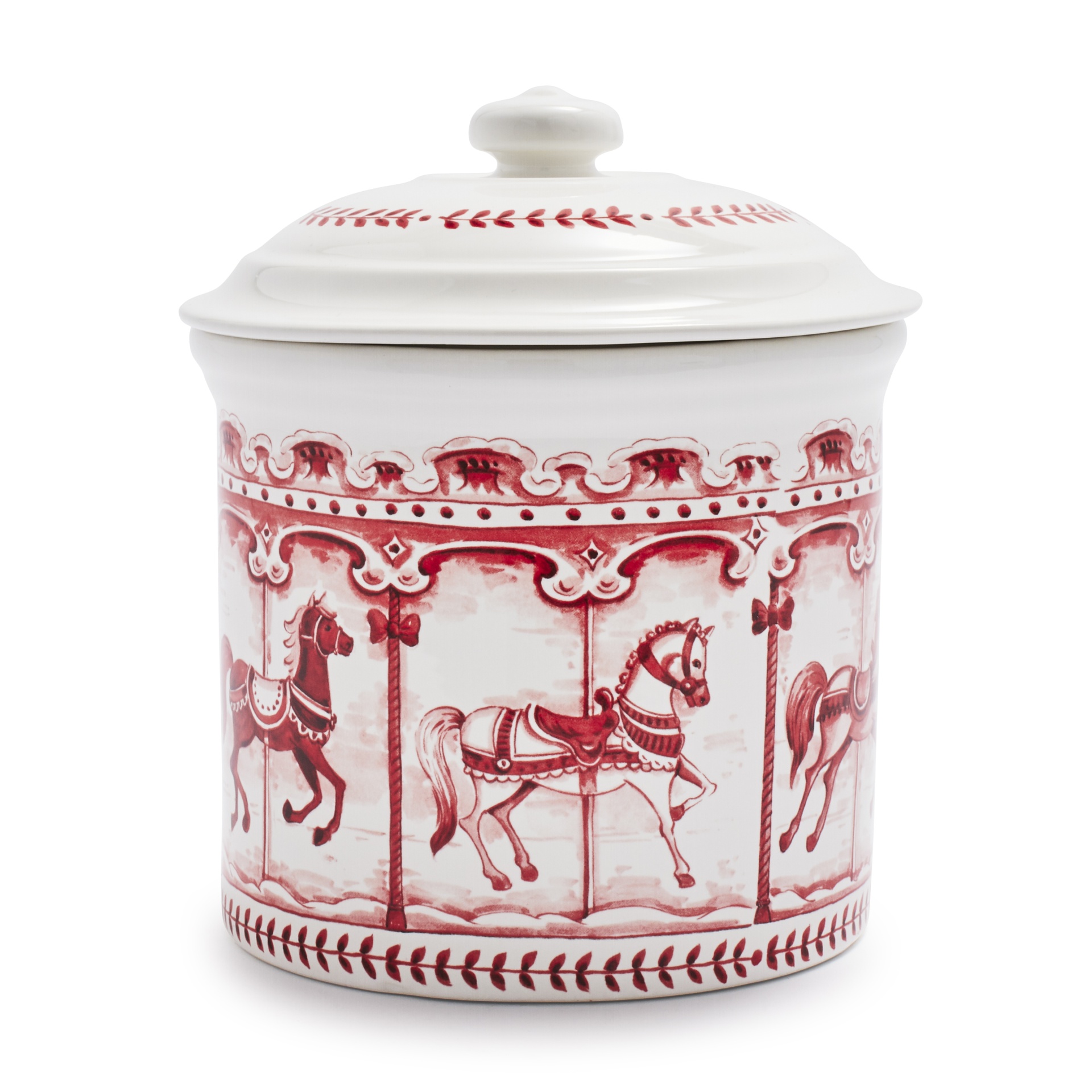 slide 1 of 1, Sur La Table Snowy Lane Cookie Jar, 1 ct