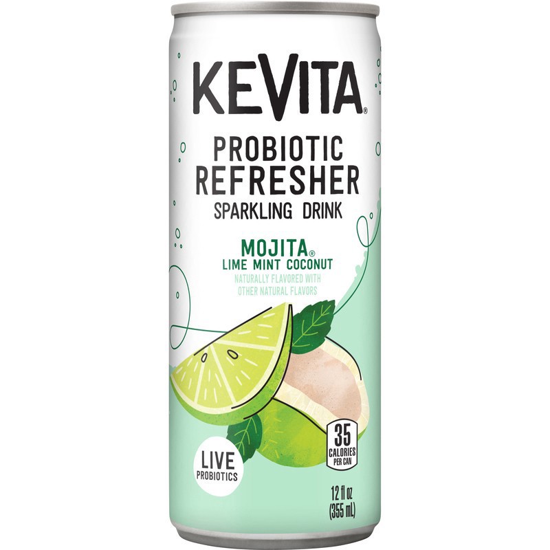 slide 1 of 1, Kevita Sparkling Drink, Mojita Lime Mint Coconut, Probiotic Refresher, 12 oz