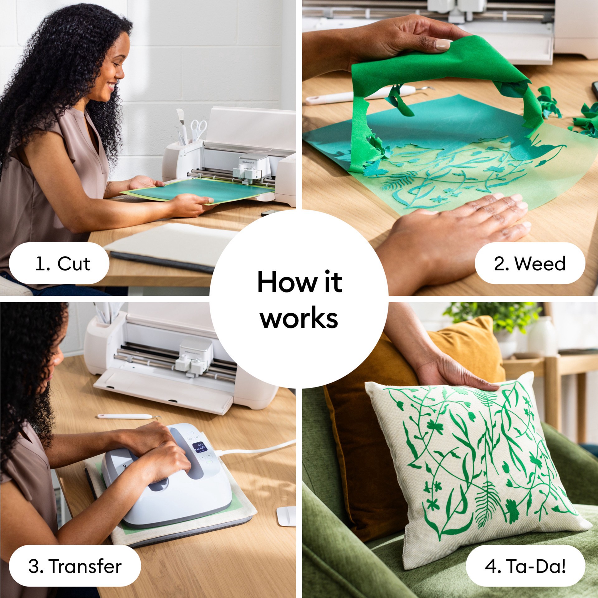 slide 8 of 8, Cricut Flocked Iron-On Heat Transfer Vinyl, 12 in x 19 in