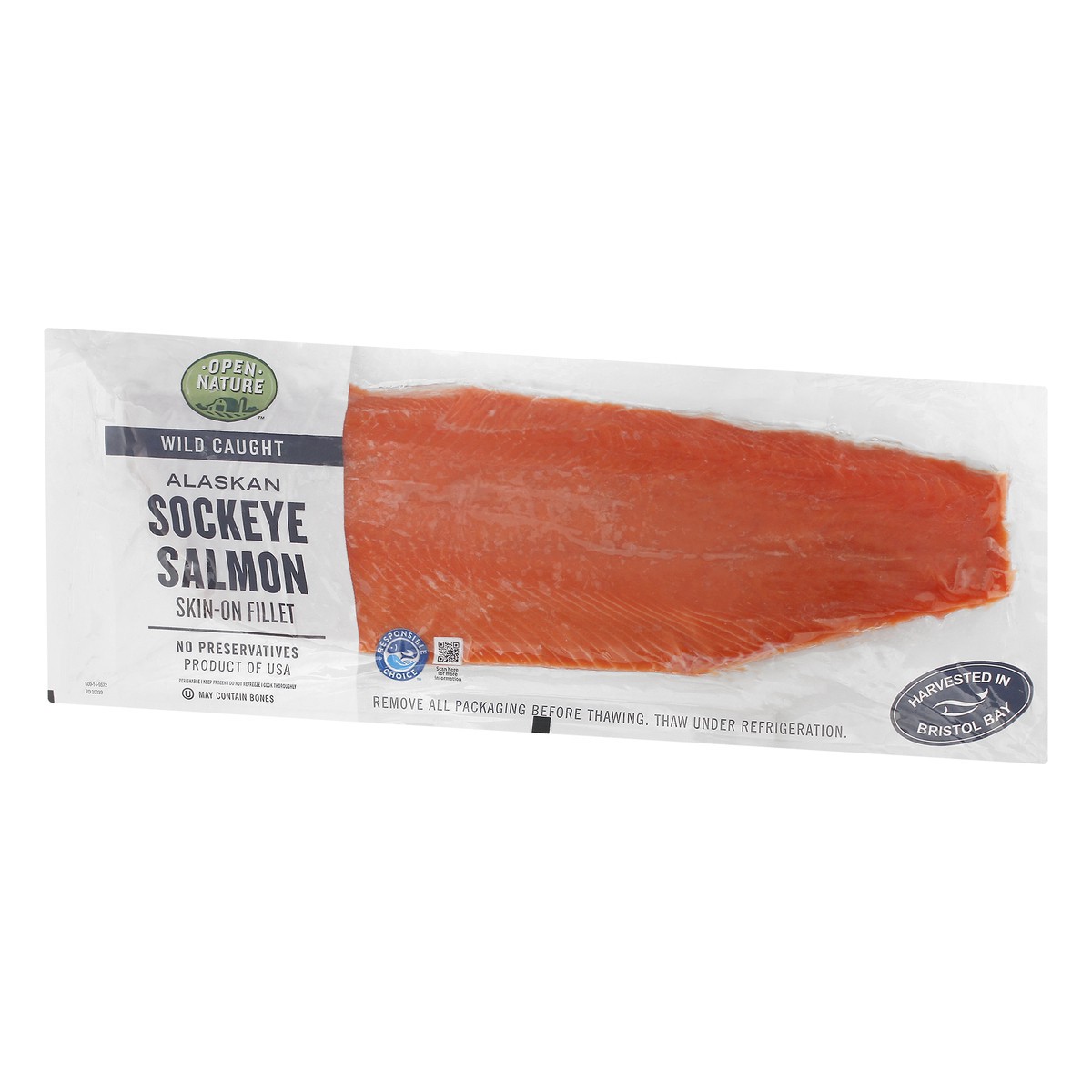 slide 2 of 4, Open Nature Skin On Wild Caught Alaskan Sockeye Salmon Fillet - 1 Lb, per lb