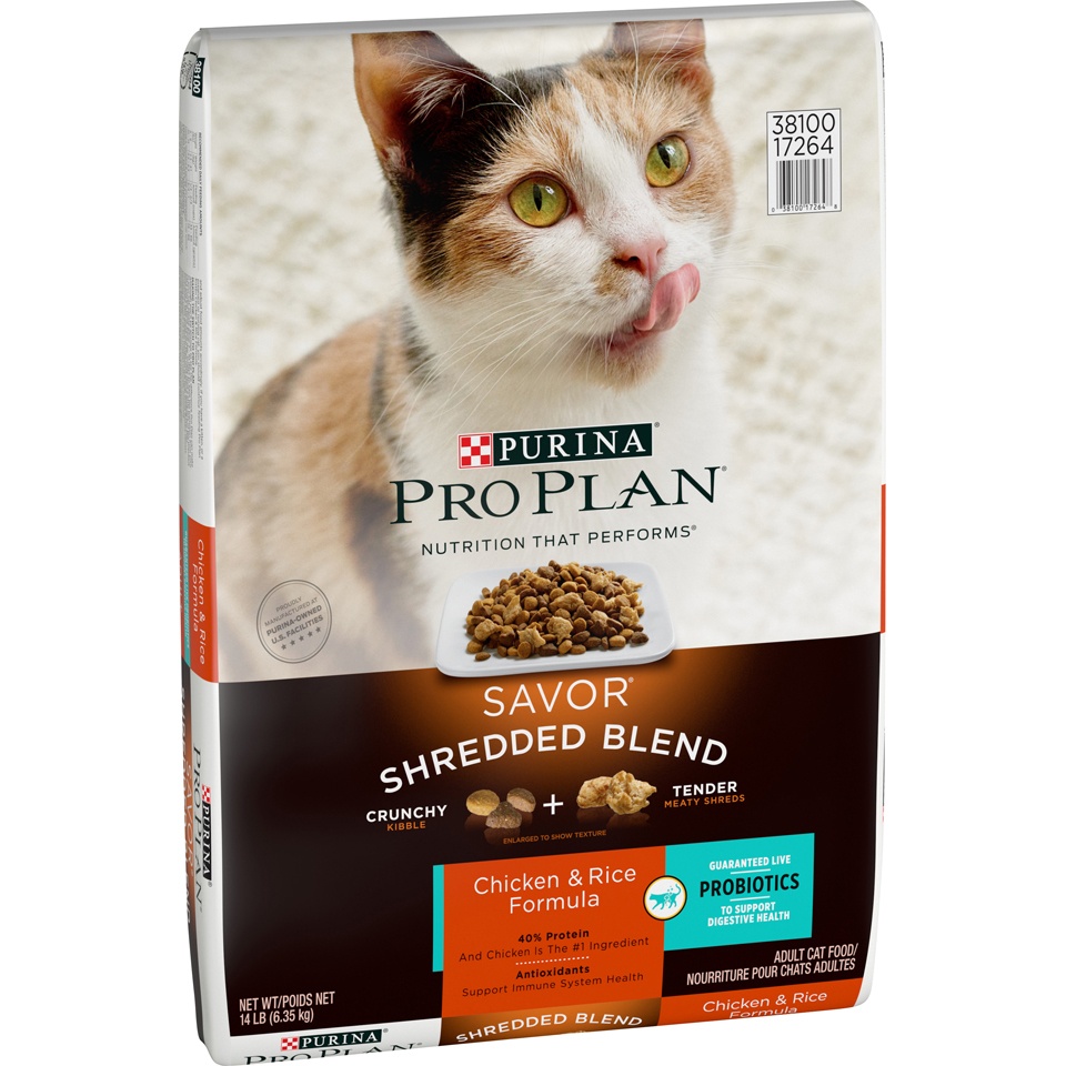 Pro Plan Savor Shredded Blend Chicken & Rice Adult Cat Food 14 lb | Shipt