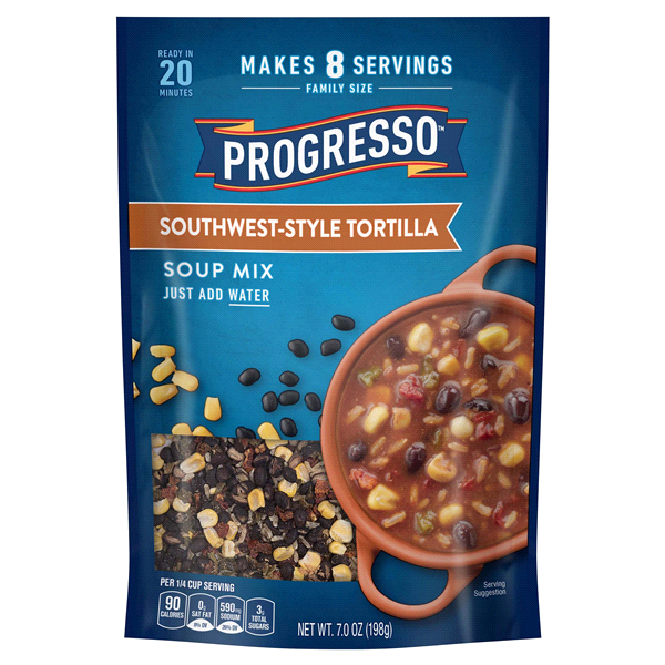 slide 1 of 1, Progresso Southwest-Style Tortilla Dry Soup Mix, Family Size, 7.0 oz., 7 oz