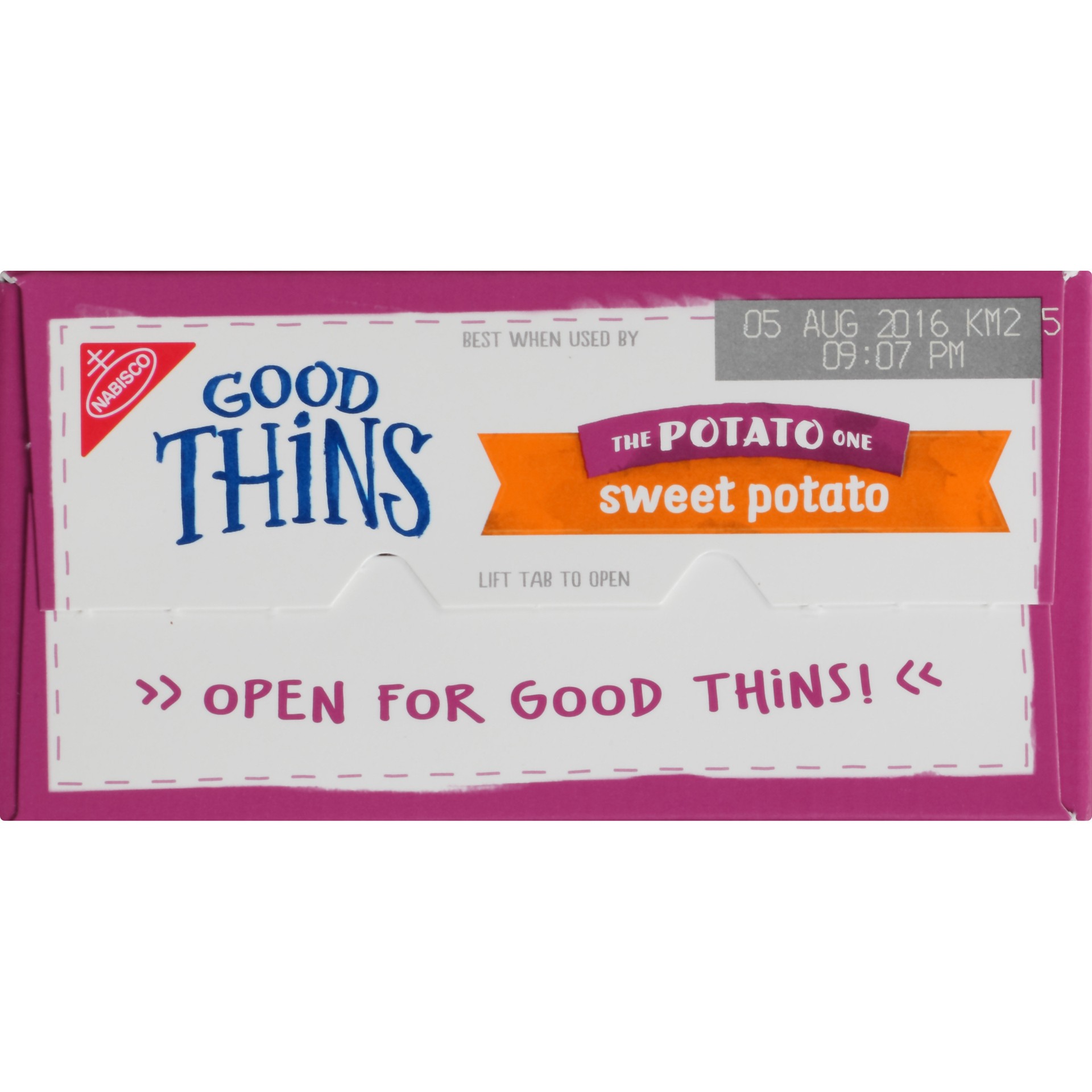 slide 5 of 5, GOOD THiNS Sweet Potato Crackers, 1 box (3.75oz), 3.74 oz