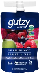 Gutzy Organic Apple Raspberry Blueberry Beet Prebiotic Gut Health Snack 3.9 oz