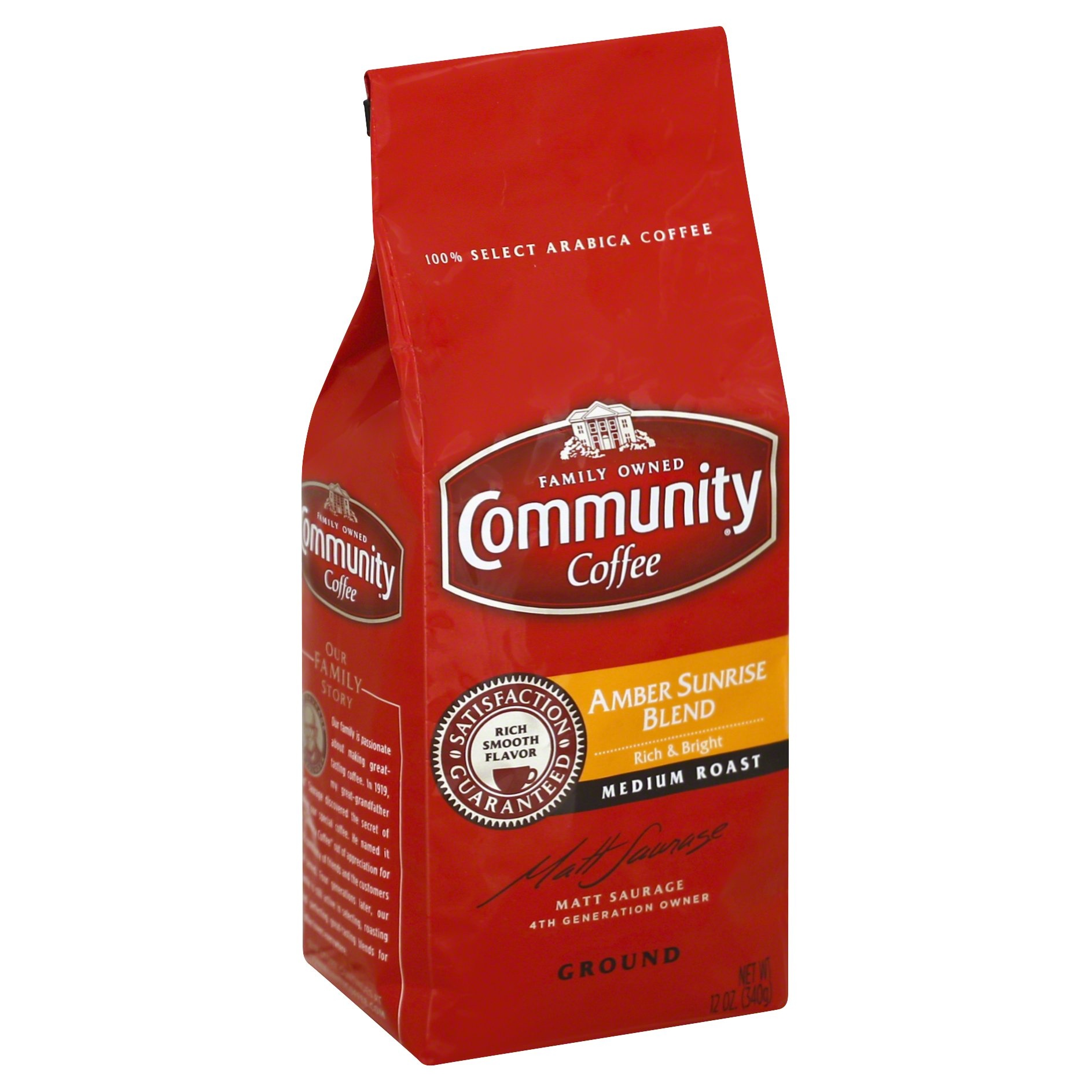 slide 1 of 7, Community Coffee Amber Sunrise Blend Medium Roast Ground Coffee - 12 oz, 12 oz