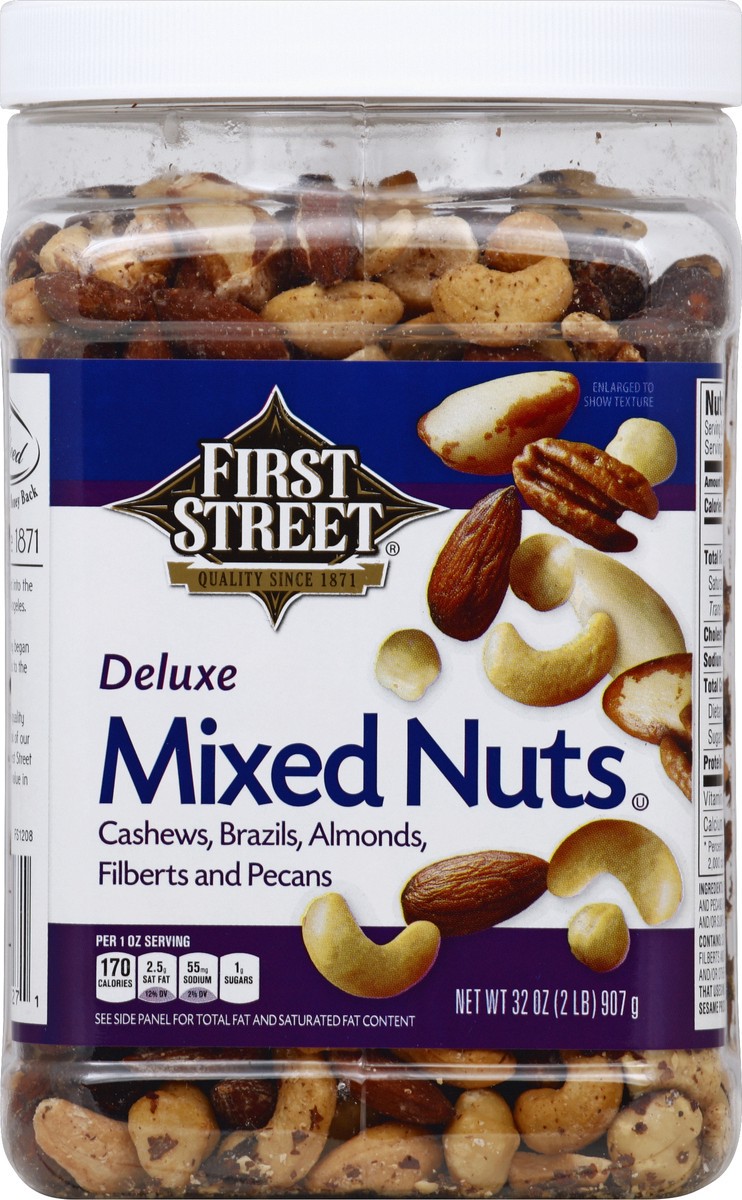 slide 5 of 6, First Street Deluxe Mixed Nuts, 32 oz