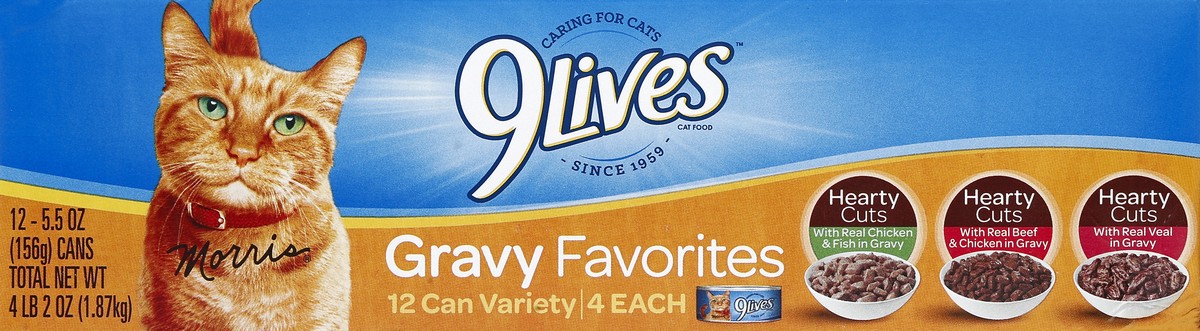 slide 5 of 6, 9Lives Cat Food, Gravy Favorites Variety, 66 oz
