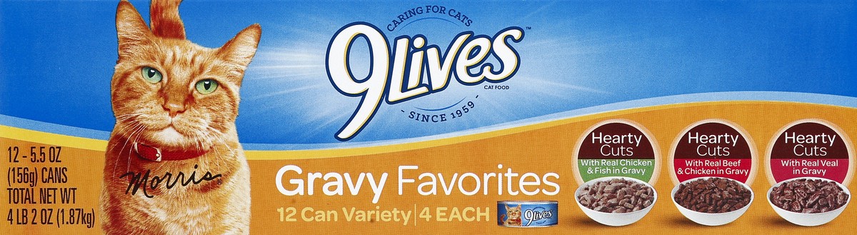 slide 6 of 6, 9Lives Cat Food, Gravy Favorites Variety, 66 oz